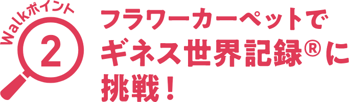 Walkポイント02 フラワーカーペットでギネス世界記録に挑戦