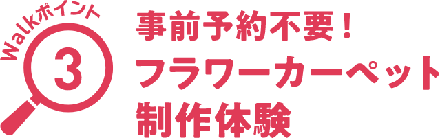 Walkポイント03 事前予約不要！フラワーカーペット制作体験