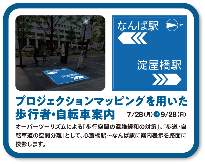 プロジェクションマッピングを用いた歩行者・自転車案内
