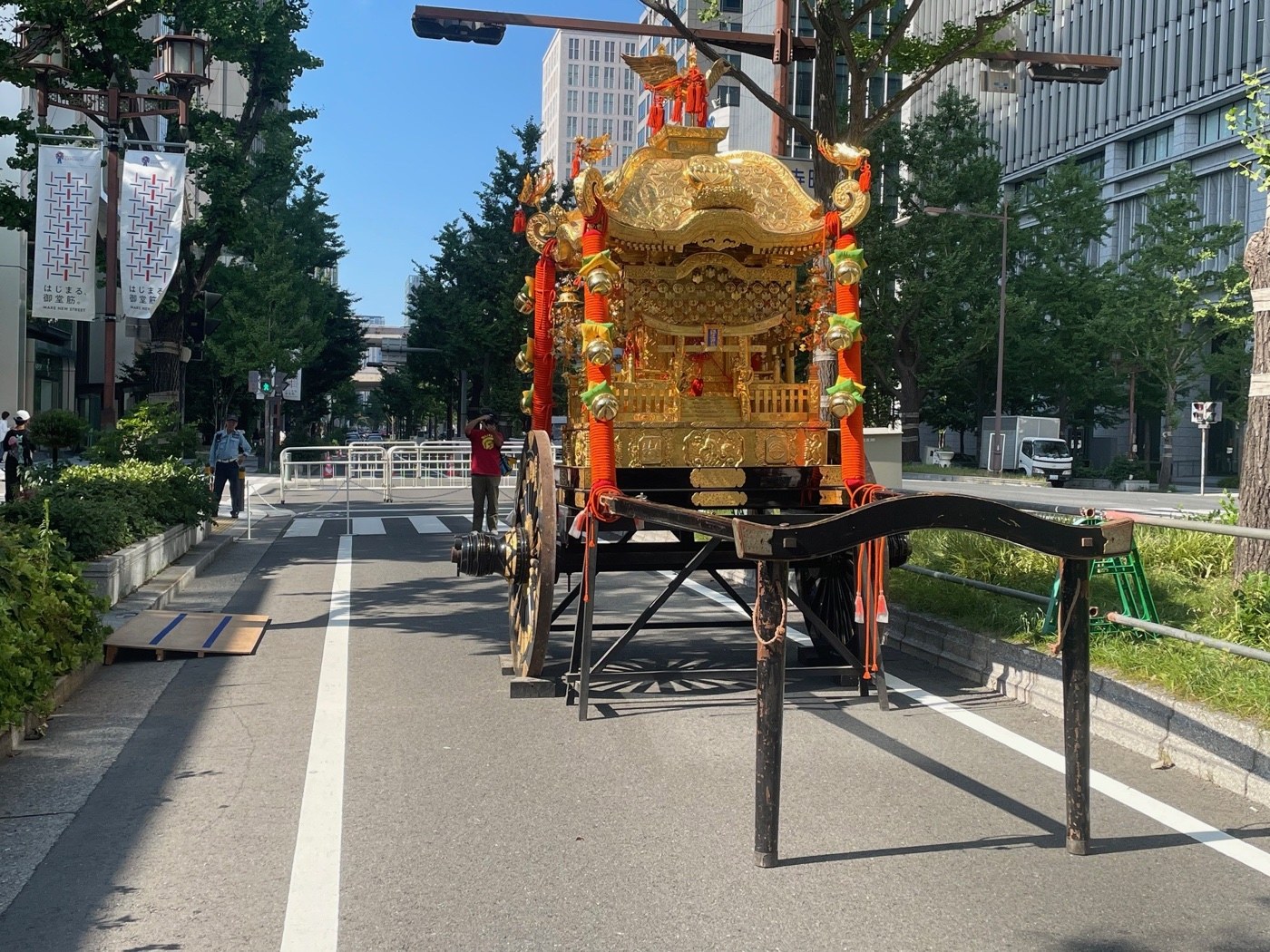 難波神社 山車展示の様子