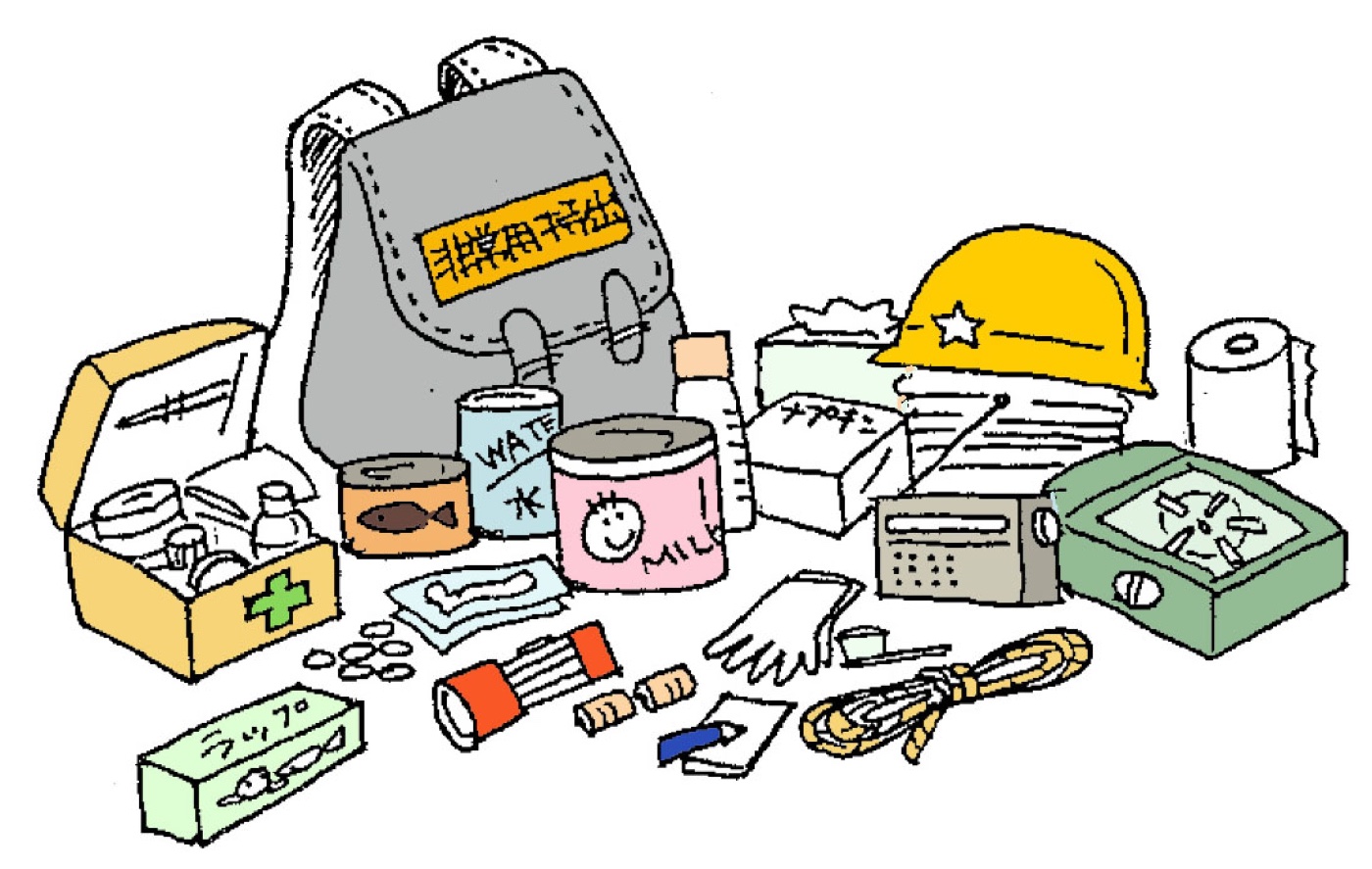 防災用品のイラスト